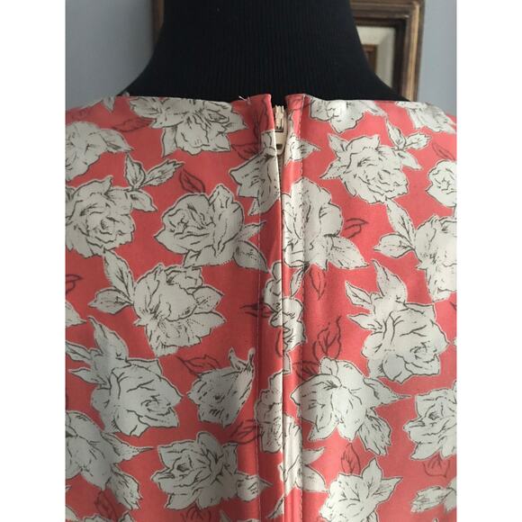 Vintage “David Rose” brand Salmon Pink with Beige Floral Pattern (SZ 14) - Picture 5 of 9